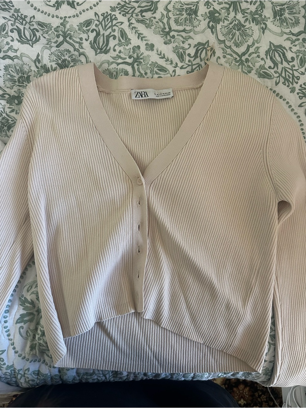 Zara cream/light pink cardigan